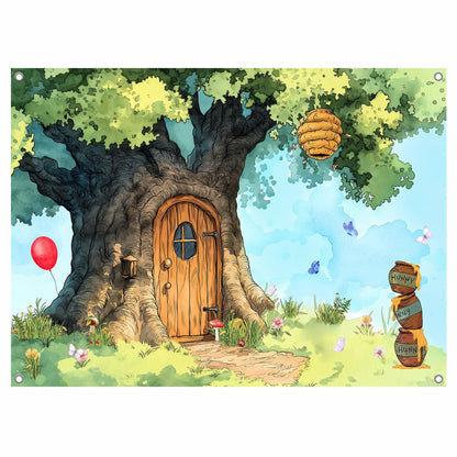 UMURILXY Cartoon Hunny Forest Backdrop 7x5FT Polyester Spring Tree Honey