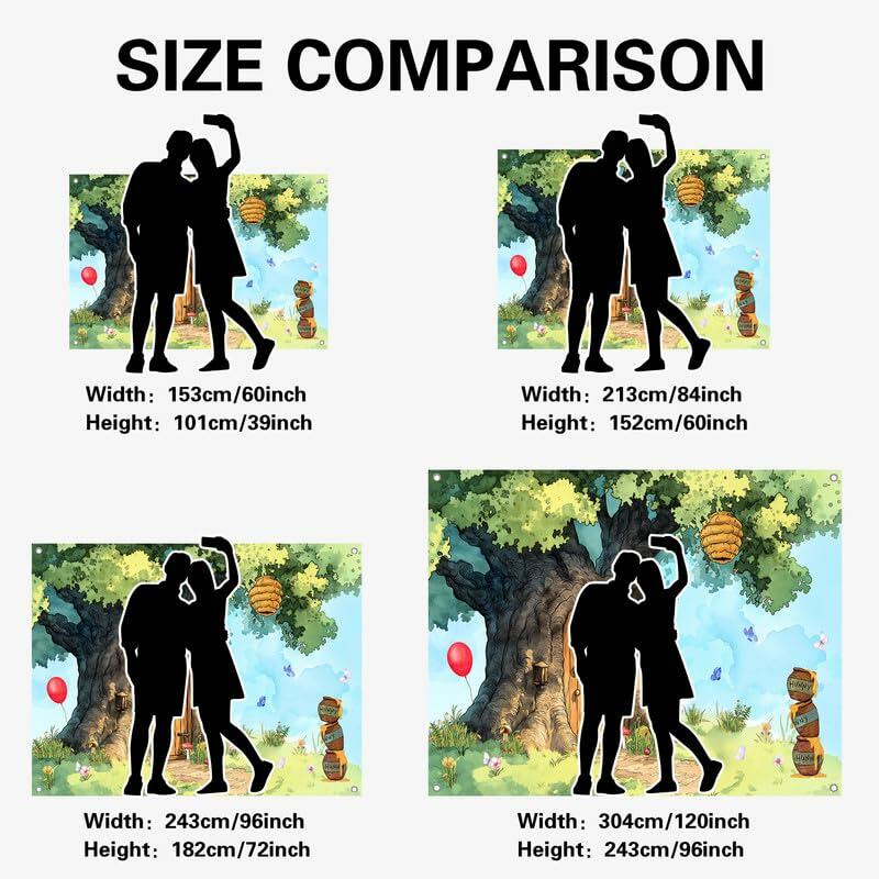 UMURILXY Cartoon Hunny Forest Backdrop 7x5FT Polyester Spring Tree Honey