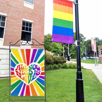 Artofy Pride Rainbow All You Need is Love House Flag Burlap 28x40 Festival