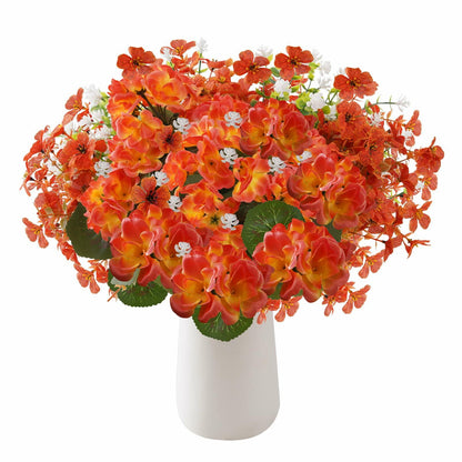 WOBUBU 14'' Artificial Fall Flowers 12 Bundles Orange UV Resistant
