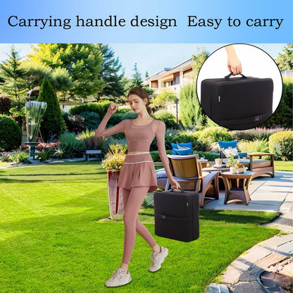 OpyTikar Porch Swing Folding Chair Cushion Light Grey with Handle & Straps