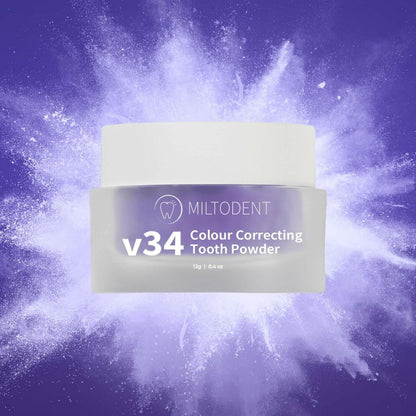 MILTODENT v34 Colour Correcting Teeth Whitening Powder Stain Removal
