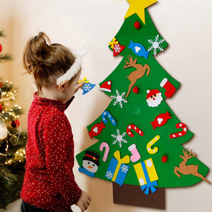 IHESPABLD 3Ft DIY Felt Christmas Tree Set Green 26 Ornaments for Kids