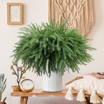 HUZIYAHAN Christmas Norfolk Pine Stems 18in Green Branches 8 Count