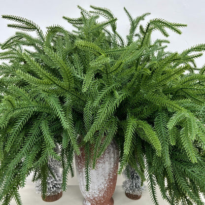HUZIYAHAN Christmas Norfolk Pine Stems 18in Green Branches 8 Count