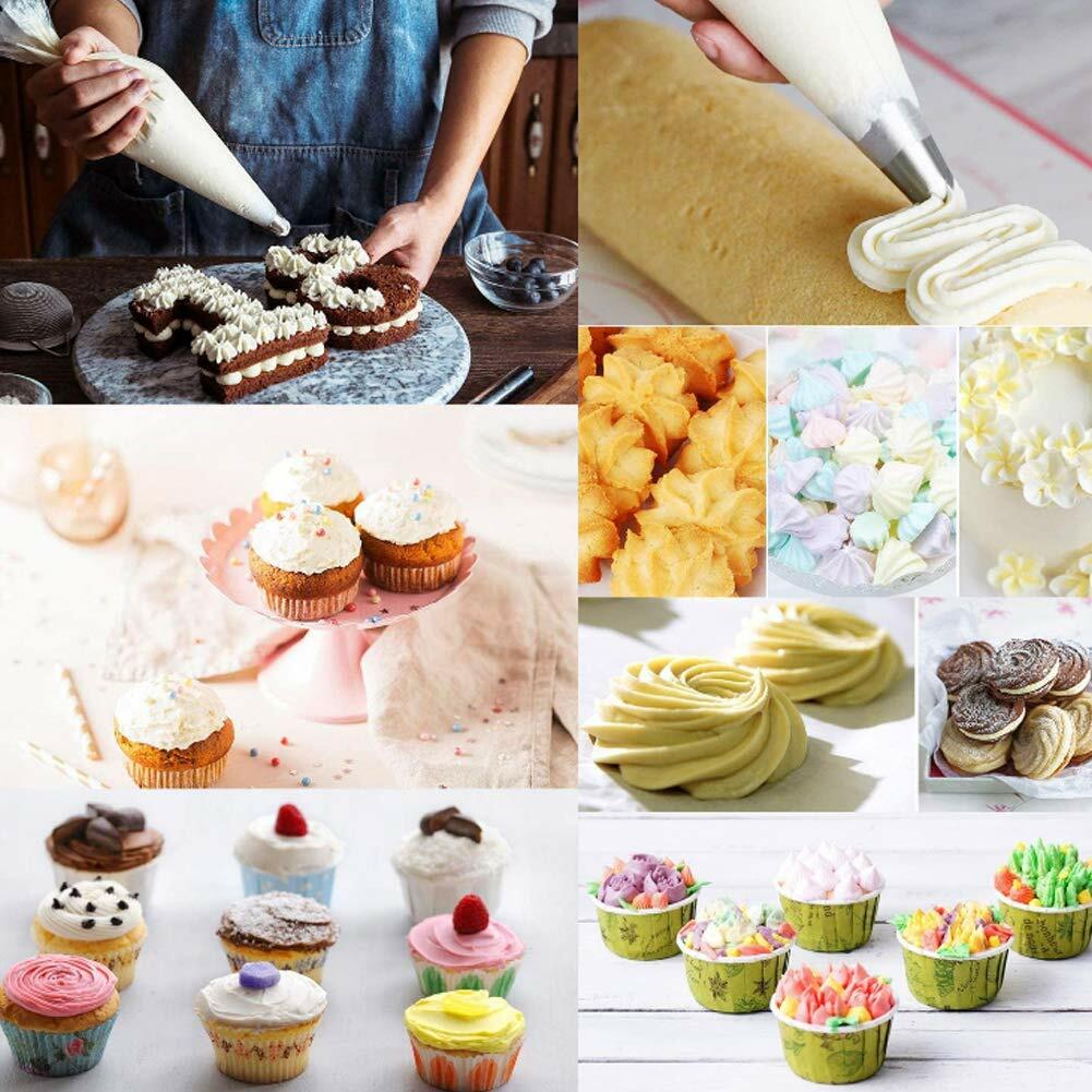 Tumtanm Piping Bags Disposable Pastry Icing Decorating 100pcs Transparent