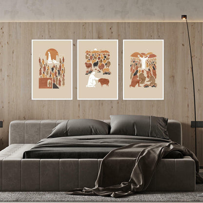 FBKDVC Christian Canvas Wall Art Set 3 Jesus Shepherd 16x24in Unframed