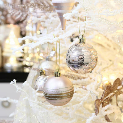 Sea Team 60mm Rose Gold Painted Sparkling Christmas Ornaments Balls 30pcs