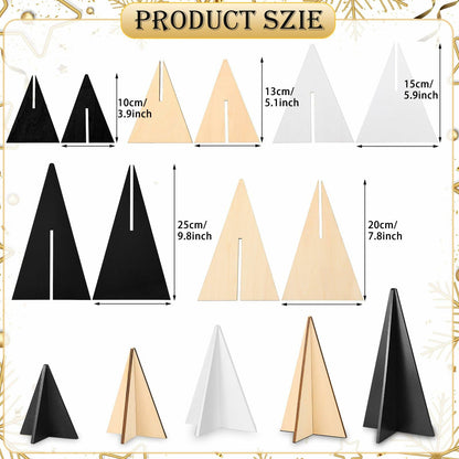 WHQXFDZ 5pcs Wooden Christmas Tree Decor Farmhouse Ornaments Black White