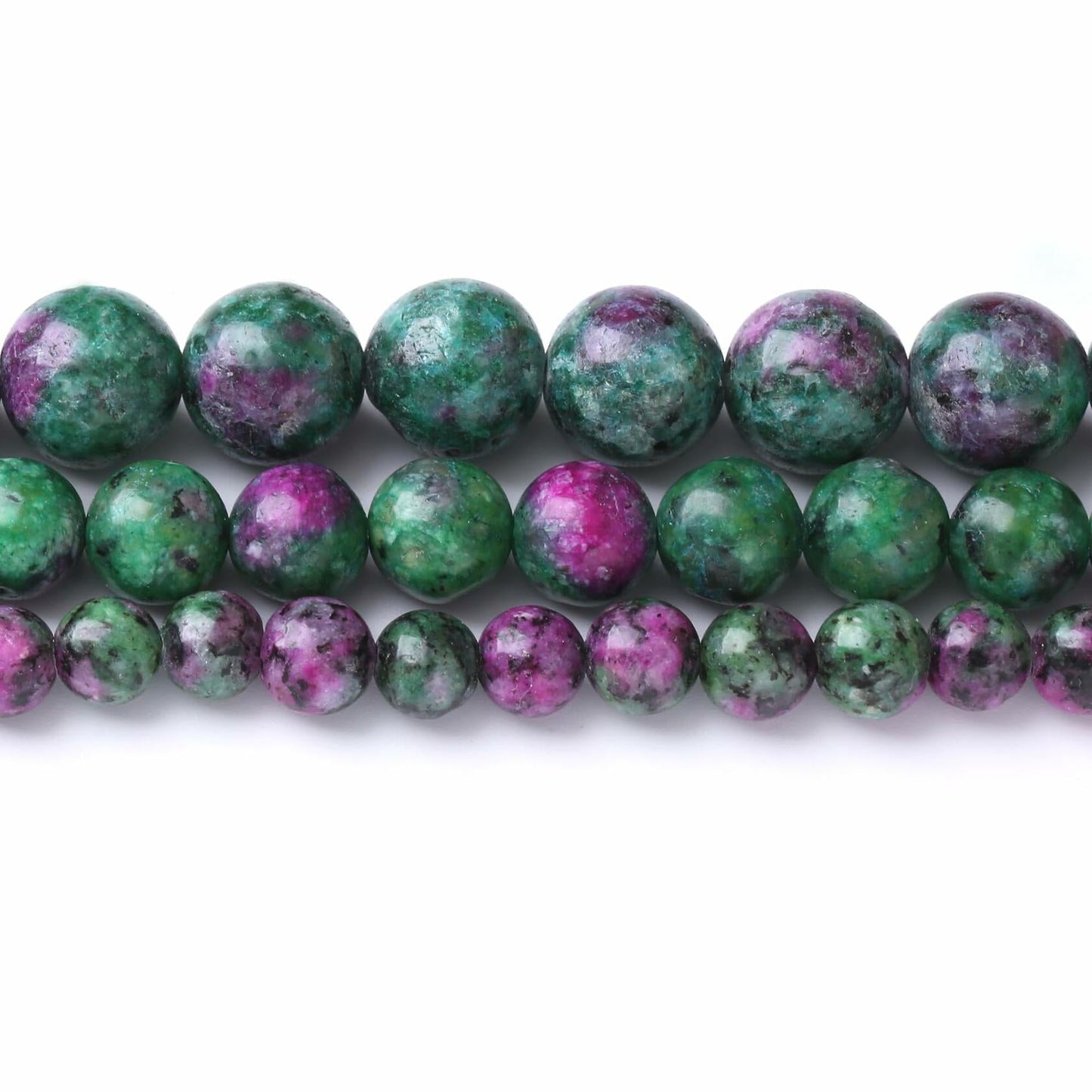 Airheartwx 12MM Red Green Round Loose Natural Gem Crystal Beads