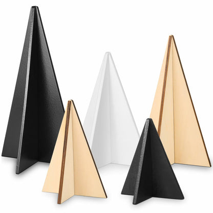WHQXFDZ 5pcs Wooden Christmas Tree Decor Farmhouse Ornaments Black White