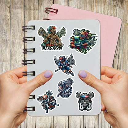 BIGZORO Lacrosse Stickers Waterproof Vinyl Decals 50 PCS Cartoon