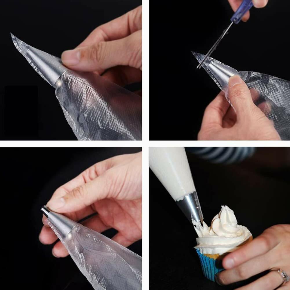 Tumtanm Piping Bags Disposable Pastry Icing Decorating 100pcs Transparent
