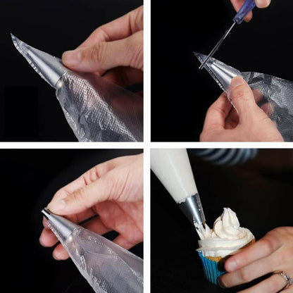 Tumtanm Piping Bags Disposable Pastry Icing Decorating 100pcs Transparent