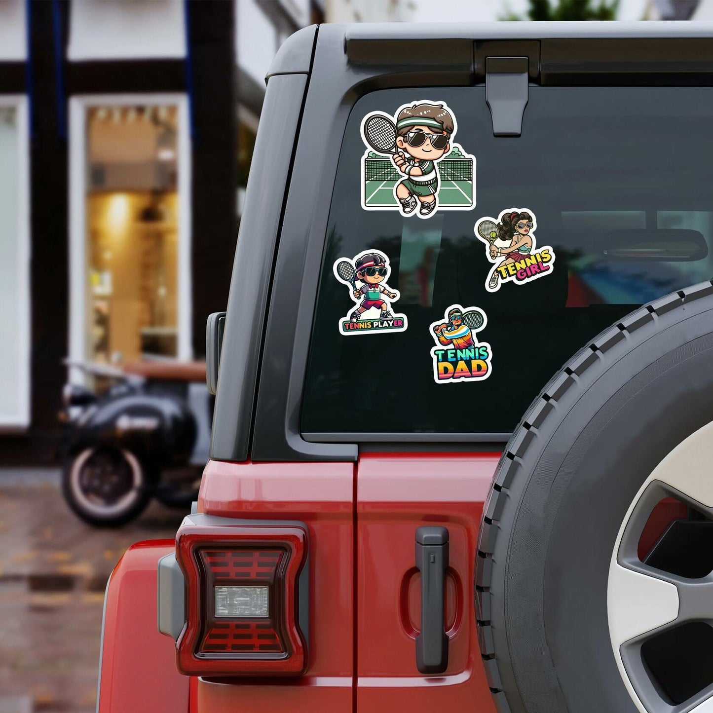 BIGZORO Tennis Stickers Waterproof Vinyl Decals 50 PCS Cartoon Sport
