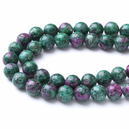 Airheartwx 12MM Red Green Round Loose Natural Gem Crystal Beads