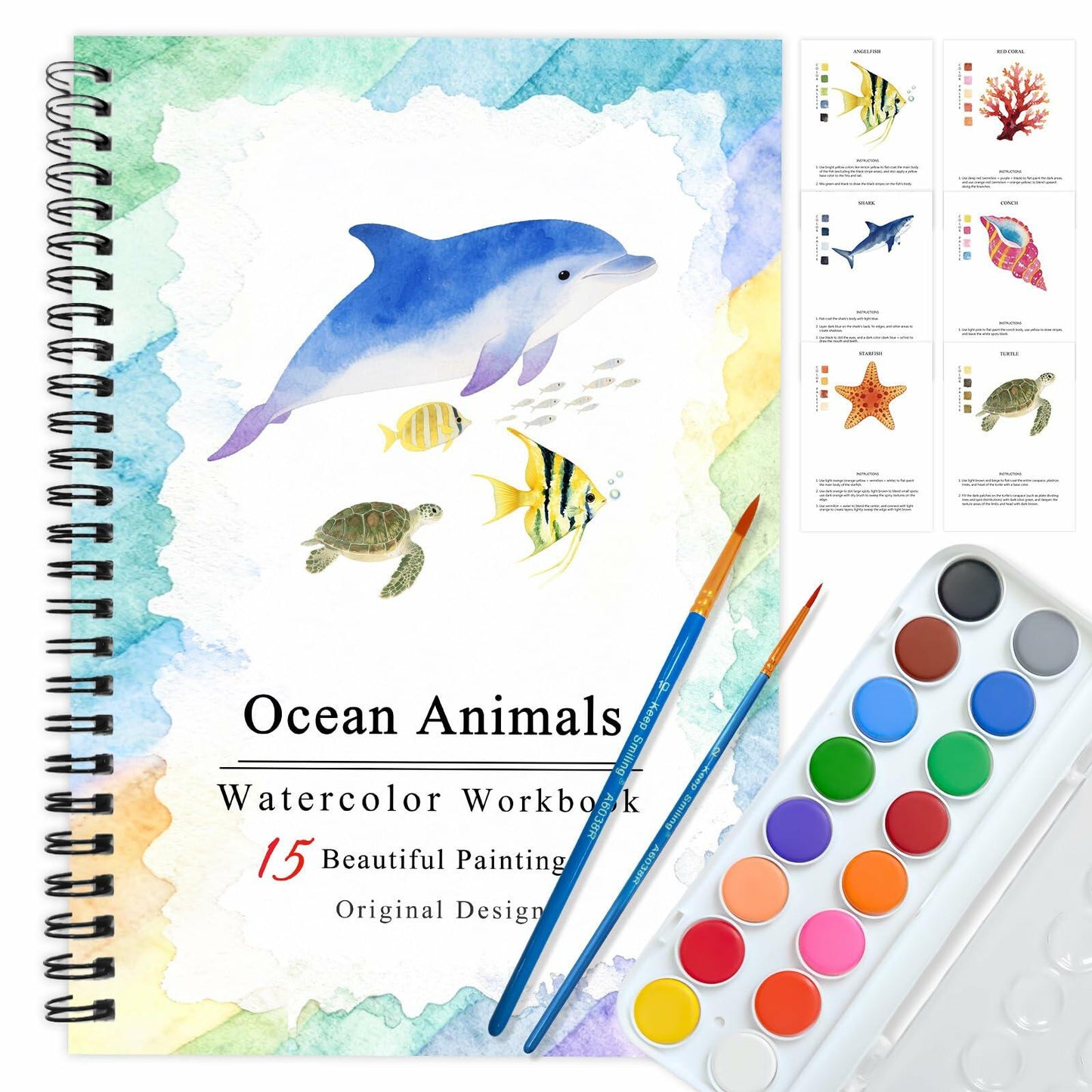 SLWBZ Watercolor Workbooks Painting Kit Thanksgiving Turkey with Paint Set