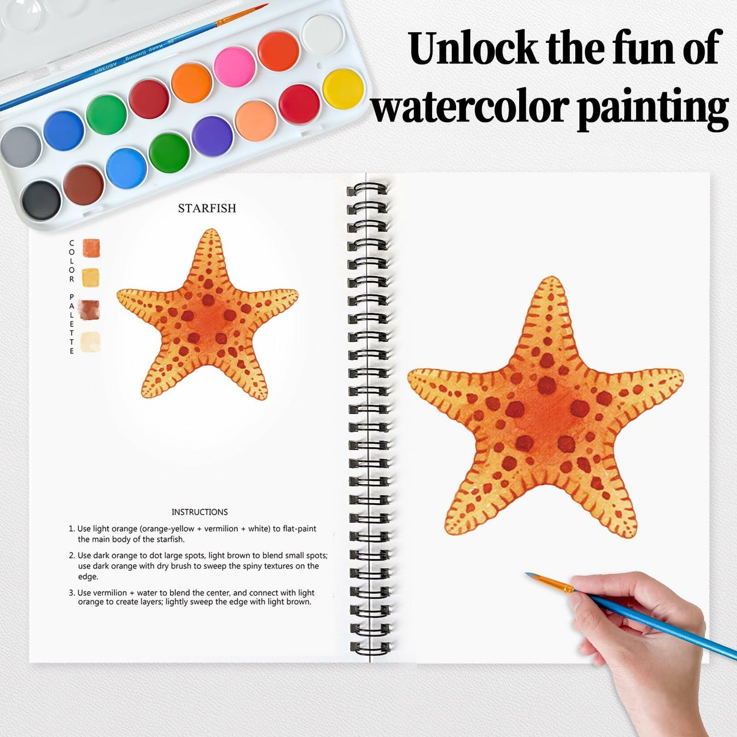 SLWBZ Watercolor Workbooks Painting Kit Thanksgiving Turkey with Paint Set