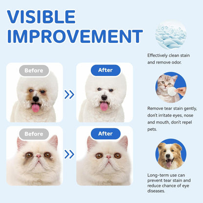 Opdent Dog Eye Wipes Tear Stain Remover 150pcs Extra Large 3.2"