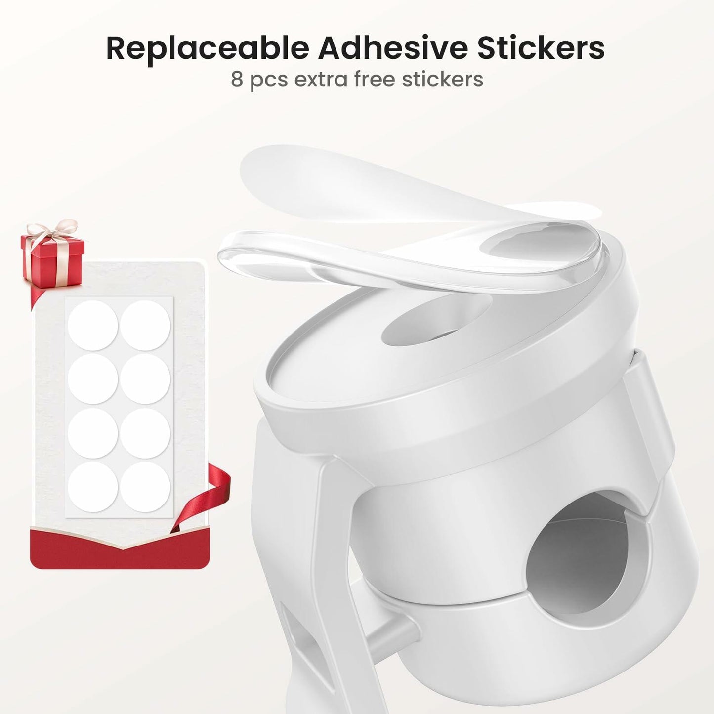 LOTUNY Cable Clips Adjustable Cord Holder White 8 Pack Adhesive