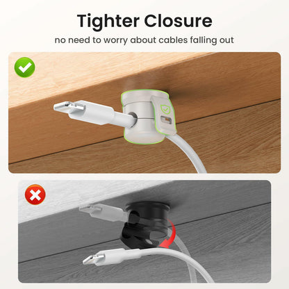 LOTUNY Cable Clips Adjustable Cord Holder White 8 Pack Adhesive