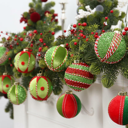 SY Super Bang Christmas Ball Ornaments 15PCS Red Green 80MM