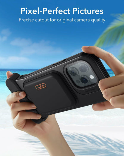 ESR Waterproof Phone Pouch for iPhone 13/14/15 Pro IPX8 2 Pack Black/Clear