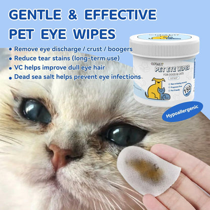 Opdent Dog Eye Wipes Tear Stain Remover 150pcs Extra Large 3.2"