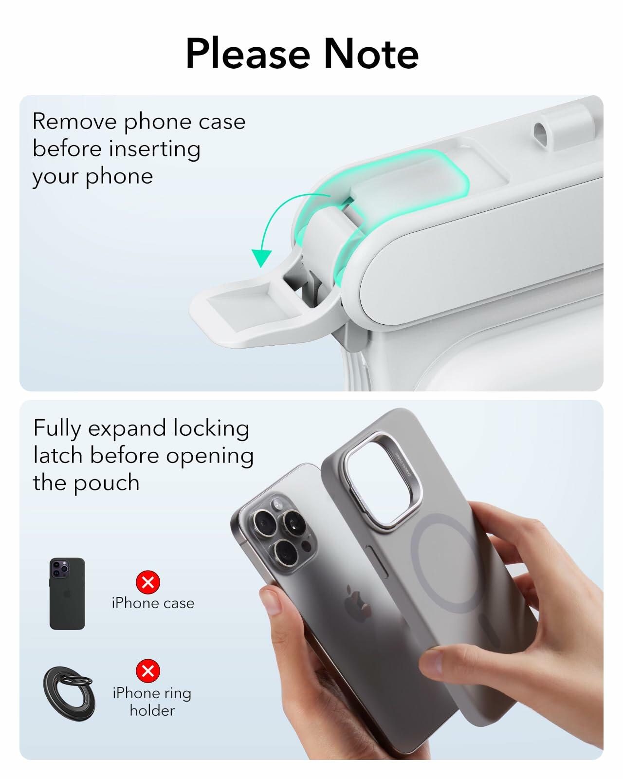 ESR Waterproof Phone Pouch for iPhone 13/14/15 Pro IPX8 2 Pack Black/Clear