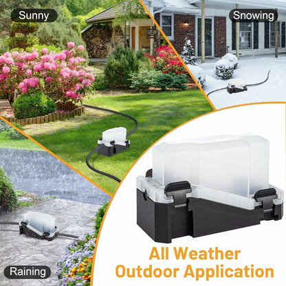 CFMASTER Weatherproof Outdoor Electrical Box 7x3x4in IP66 White & Black