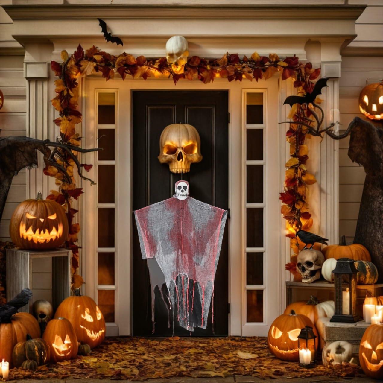 STOBAZA 33.4" LED Hanging Ghosts Halloween Decorations Grim Reaper