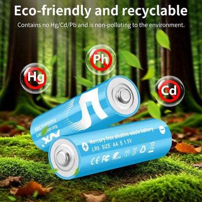 Aolcev AA 2500mAh 1.5V Alkaline Batteries 10 Pack Multicolor