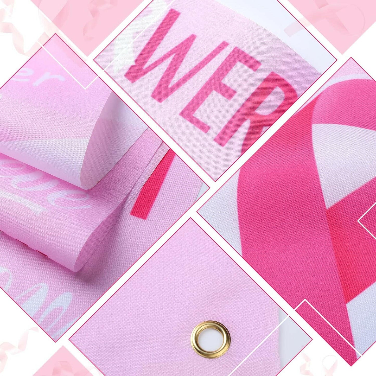 Tiamon 8 Pcs Breast Cancer Awareness Pink Ribbon Party Decorations Garland