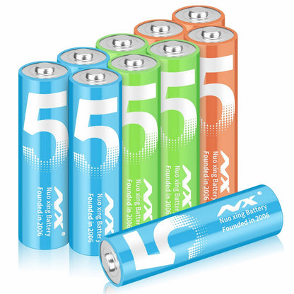Aolcev AA 2500mAh 1.5V Alkaline Batteries 10 Pack Multicolor