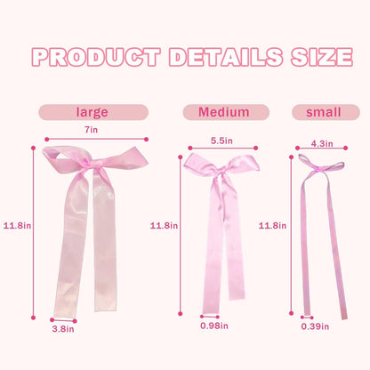 YCZYCZ Pink Satin Bow Wall Decor Garland 24PCS DIY Party Decorations