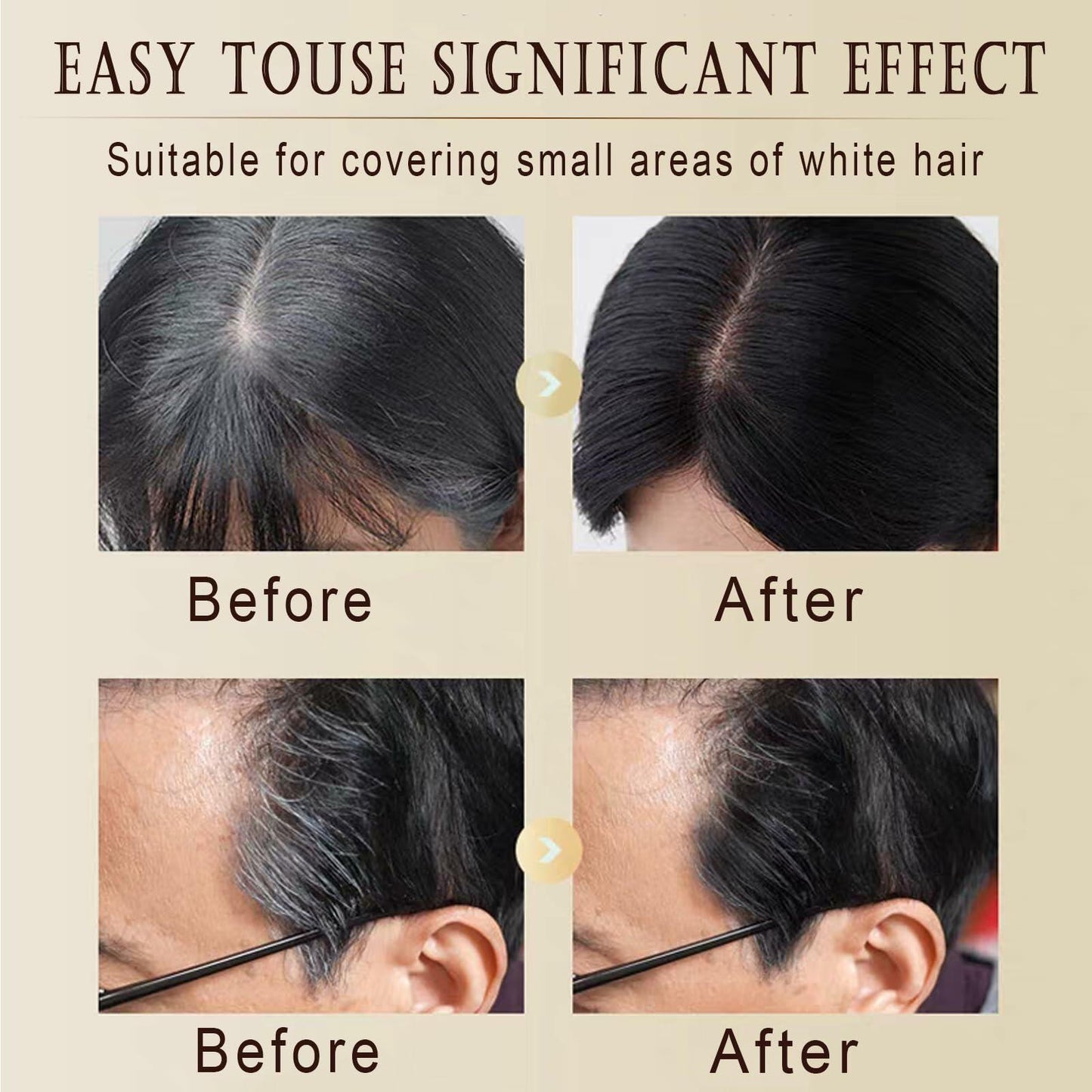 Vienflona Safe and Convenient Comb Hair Dye Gray Coverage Waterproof Coffee 03