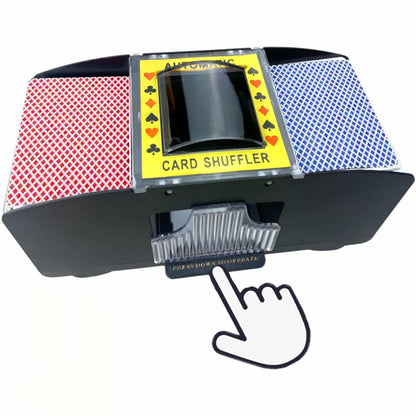 Automatic 2-Deck Card Shuffler Electric Mixer for Home Game Nights