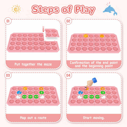 fygurso Logic Road Builder STEM Toy Puzzle Pink 32PCS Brain Teaser Game