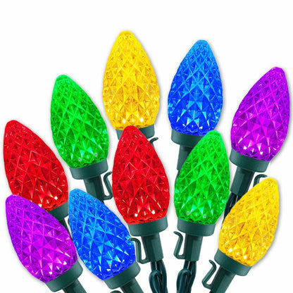 HAYATA 50 LED Strawberry String Lights 23ft C6 Multi Color Christmas Decor