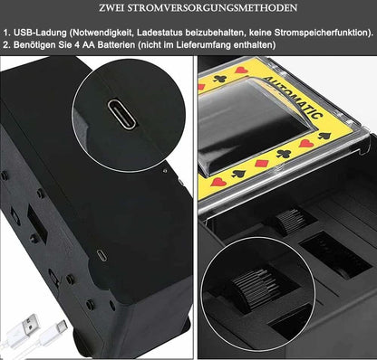 Automatic 2-Deck Card Shuffler Electric Mixer for Home Game Nights