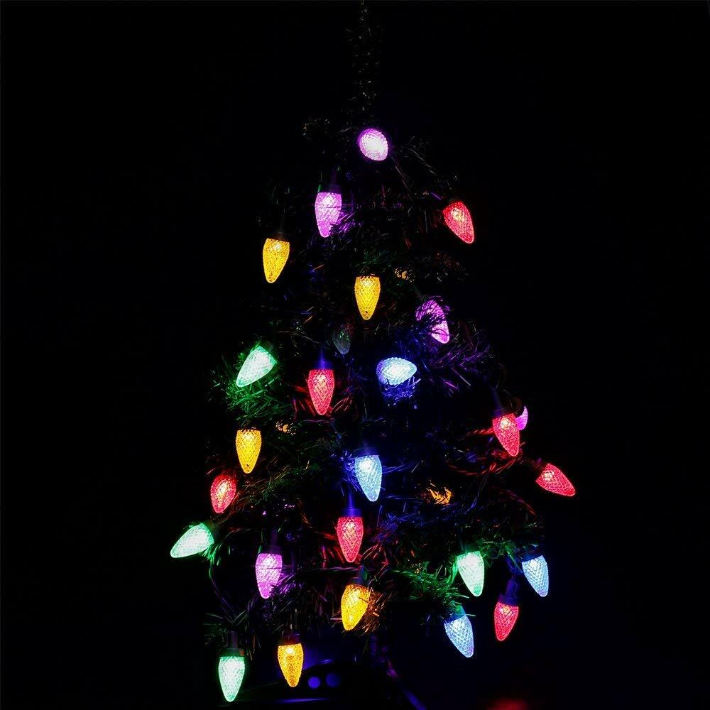 HAYATA 50 LED Strawberry String Lights 23ft C6 Multi Color Christmas Decor