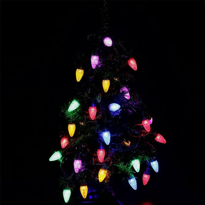 HAYATA 50 LED Strawberry String Lights 23ft C6 Multi Color Christmas Decor