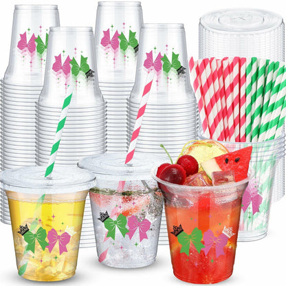 Baderke 150 Pack 12oz Pink Green Plastic Witch Princess Party Cups