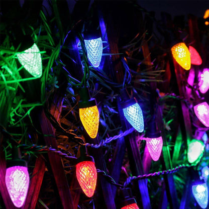 HAYATA 50 LED Strawberry String Lights 23ft C6 Multi Color Christmas Decor