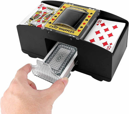 Automatic 2-Deck Card Shuffler Electric Mixer for Home Game Nights
