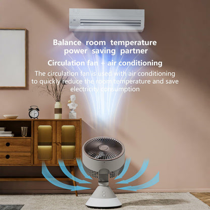 CIBAIL 10" Small Desk Fan USB-C Rechargeable 3 Speed 360° Tilt White