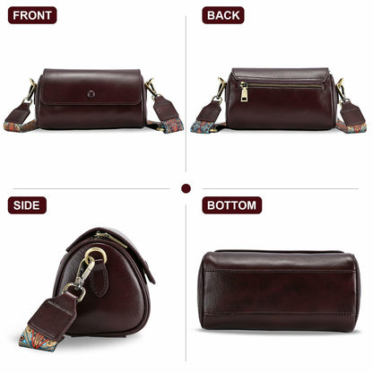 Yonami Genuine Leather Crossbody Purse Small Wine Versatile Everyday