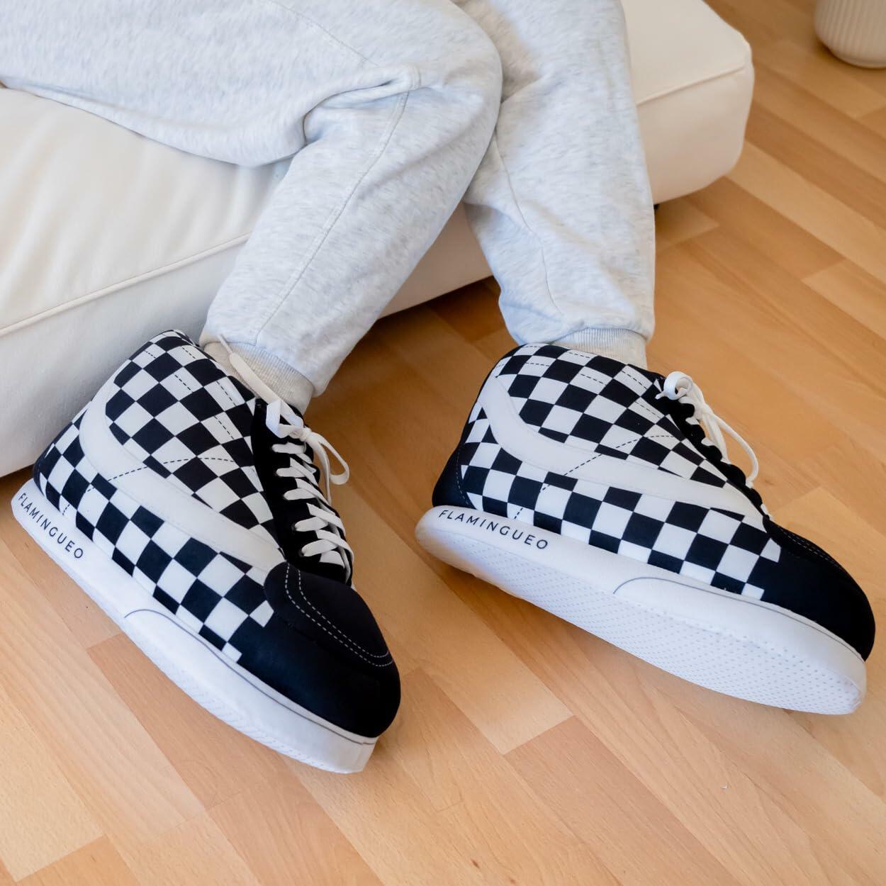Flamingueo Cute White Sneaker House Slippers for Women & Men One Size