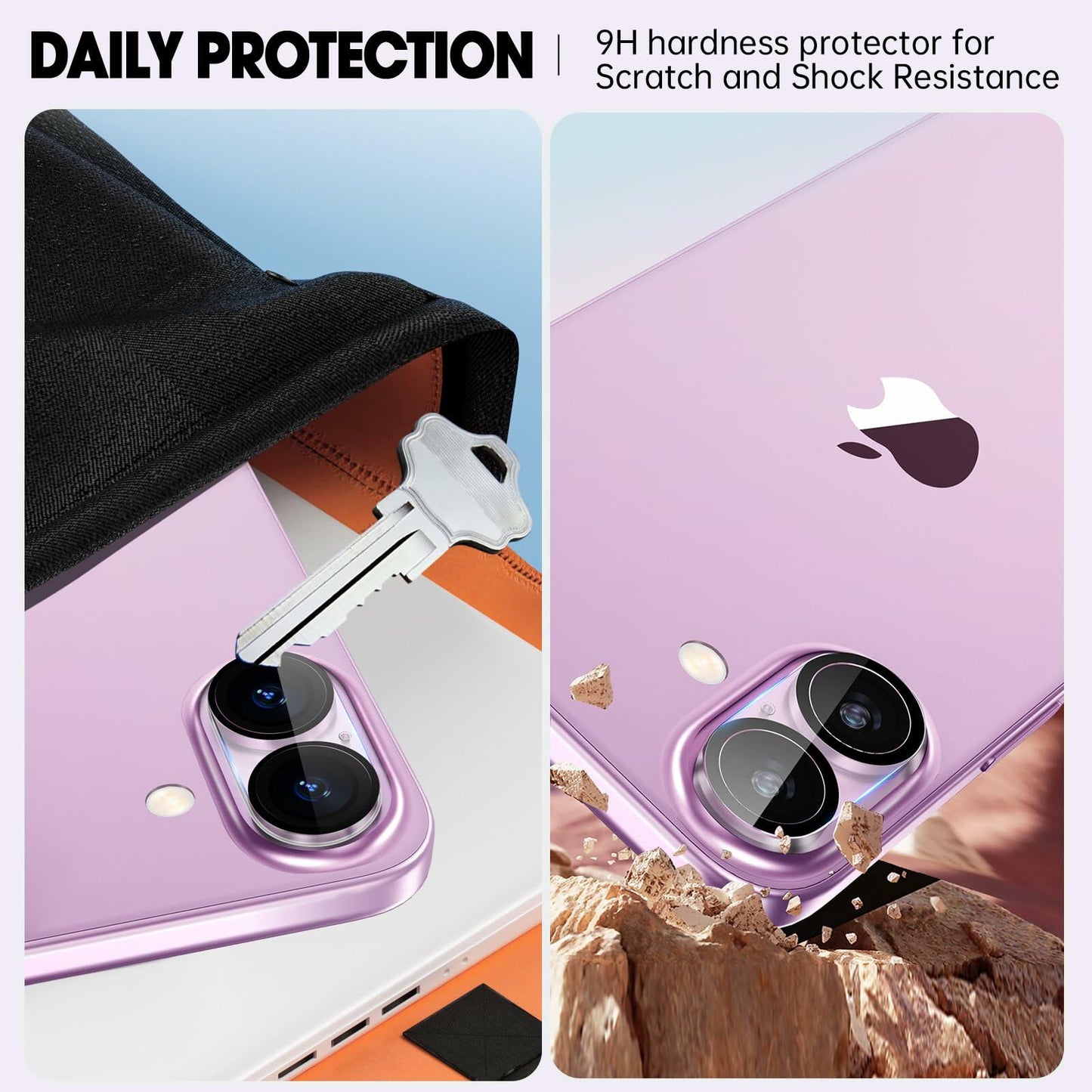 Xfilm iPhone 16 & 16 Plus Camera Lens Protector 9H Tempered Glass Cover