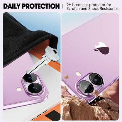 Xfilm iPhone 16 & 16 Plus Camera Lens Protector 9H Tempered Glass Cover